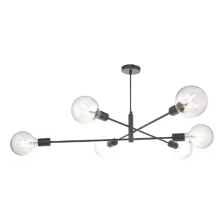 Czarna lampa wisząca Alana do sypialni