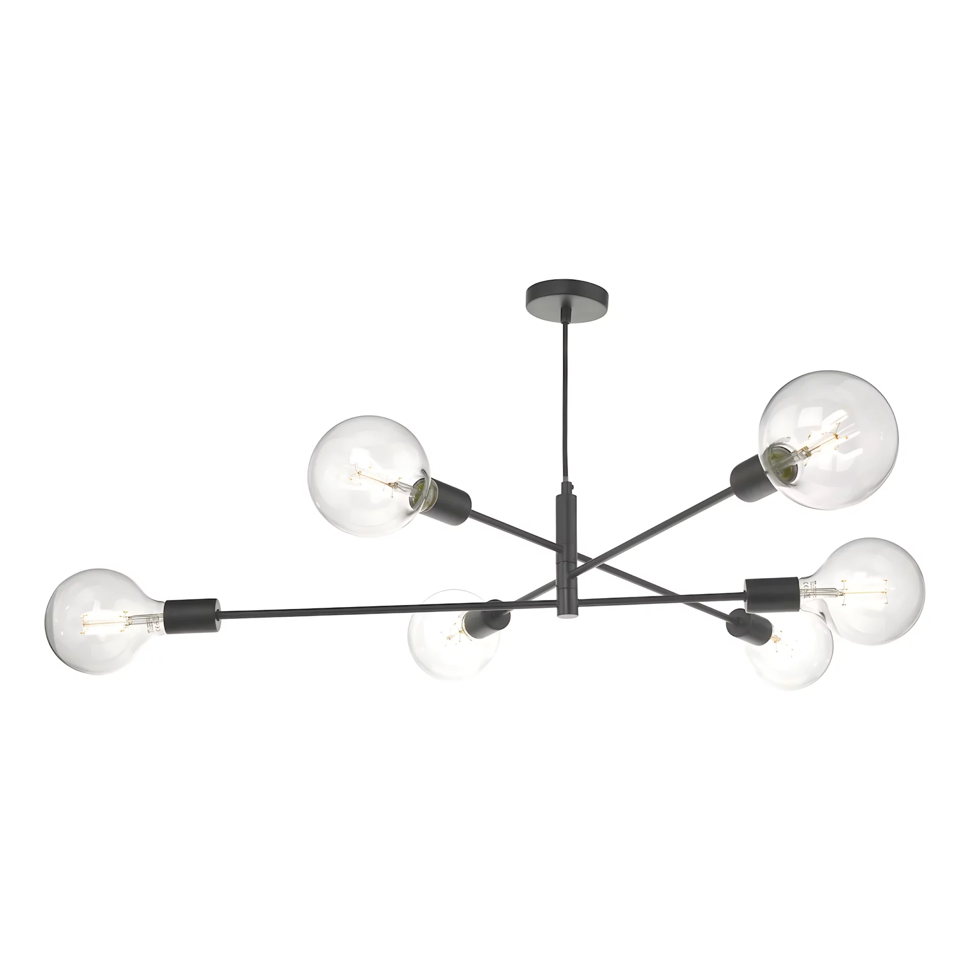 Czarna lampa wisząca Alana do sypialni