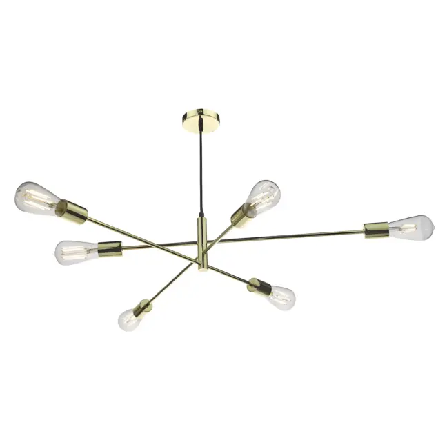 Złota lampa wisząca Alana do salonu