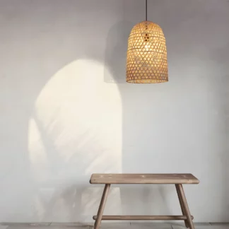 Lampa wisząca Nayora 30 z naturalnego bambusa i drewna