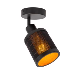 Reflektor sufitowy z bambusa Tagalog w wykończeniu czarna mat