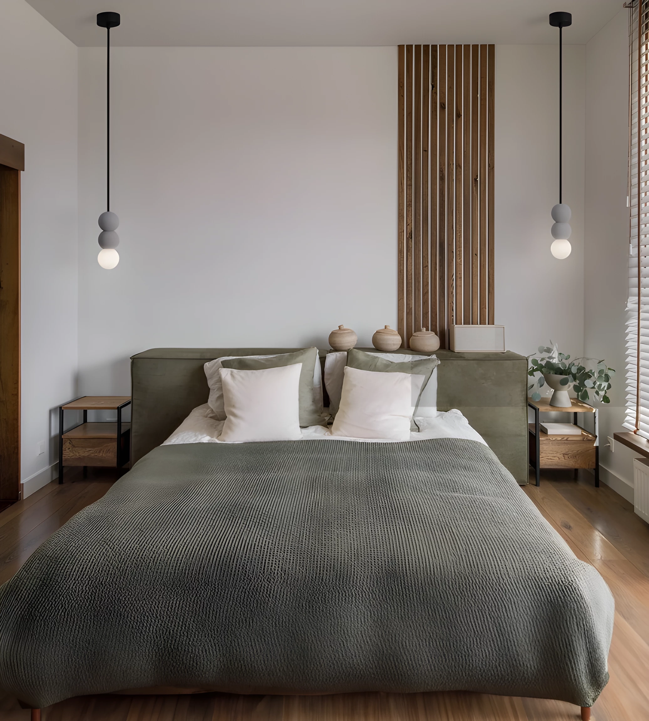 Wisząca lampa z betonu StoneBall 2 w szarych kulach do sypialni