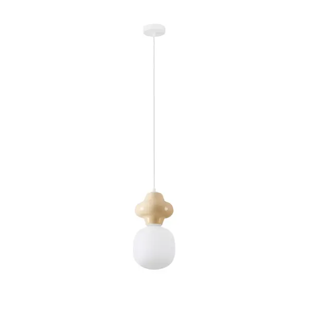 Wisząca lampa Colorella z beżowej ceramiki