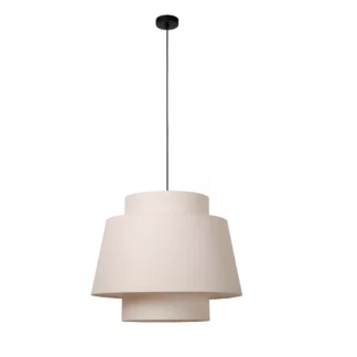 Lampa wisząca Tribute 60 w kolorze beżowym z dużym abażurem