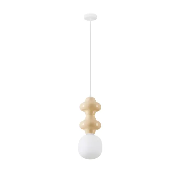 Colorella 2 – beżowa wisząca lampa ceramiczna nad stół