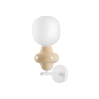 Kinkiet ceramiczny Colorella w kolorze beżowym ze szklanym kloszem