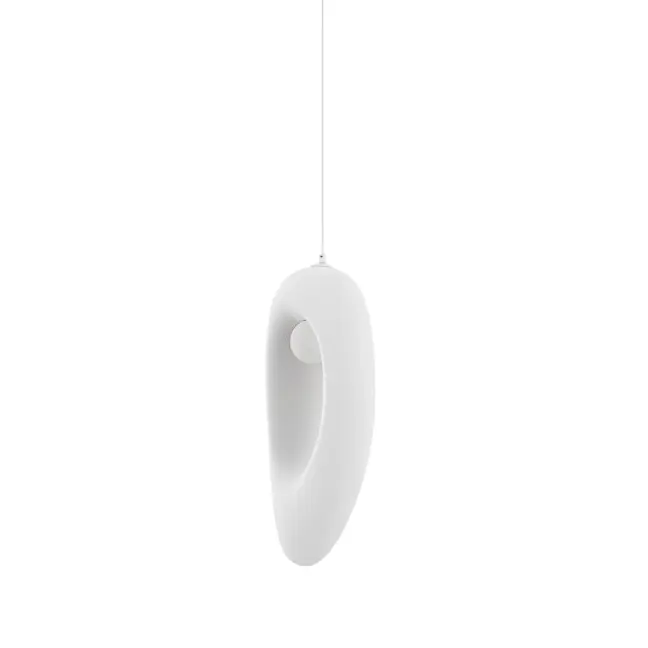 Wisząca lampa Cluora 18 w białym kolorze z bocznym źródłem światła