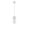 Wisząca biała lampa StoneBall 10 z gipsową kulą do sypialni