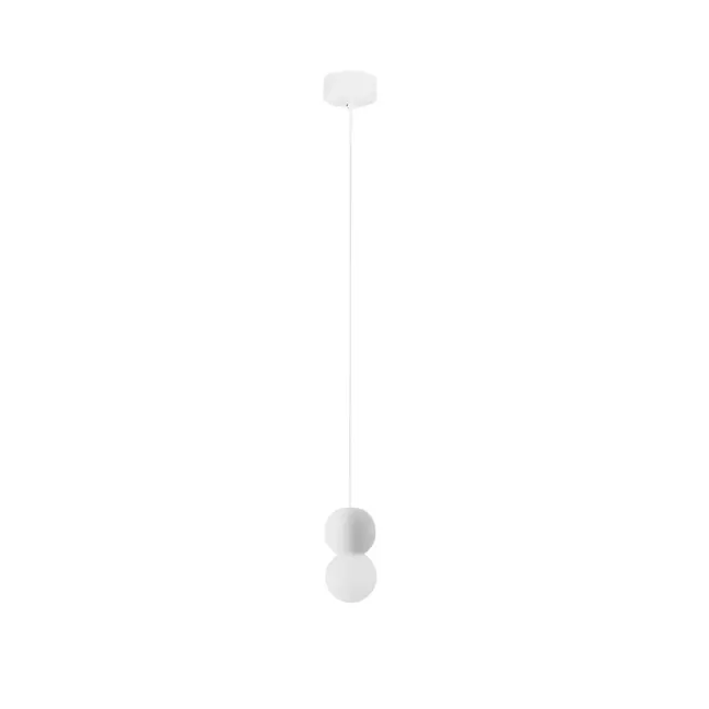 Wisząca lampa StoneBall w białym kolorze z betonową kulą