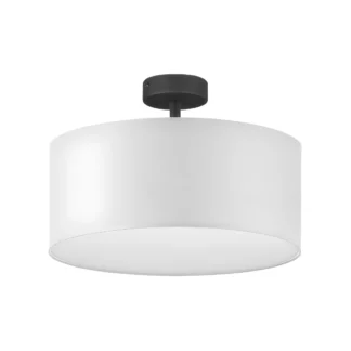 Półplafon Rondo 40 w kolorze białym z osłoniętym abażurem