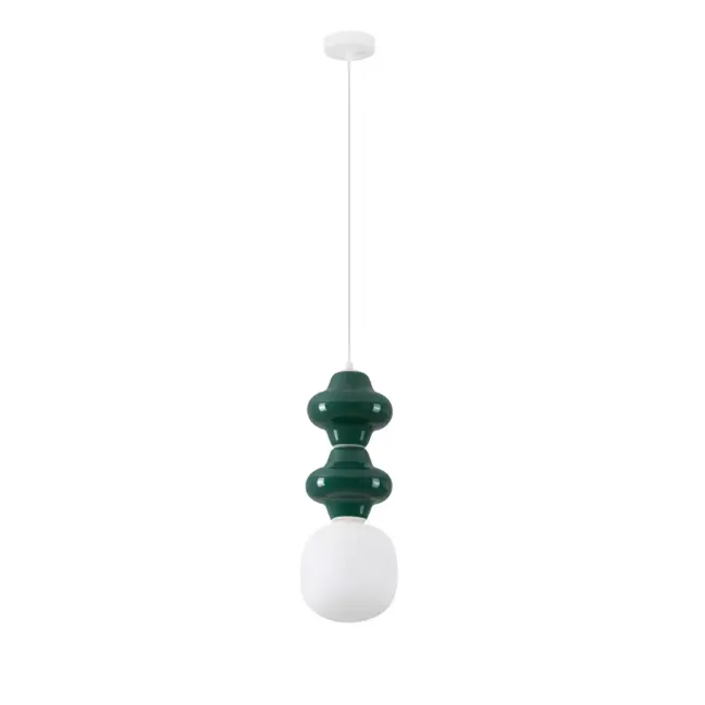 Lampa wisząca Colorella 2 w kolorze ciemnozielonym z designerskiej ceramiki