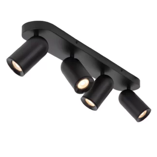 Lampa sufitowa Punch 4 w czarnym kolorze – reflektory na listwie