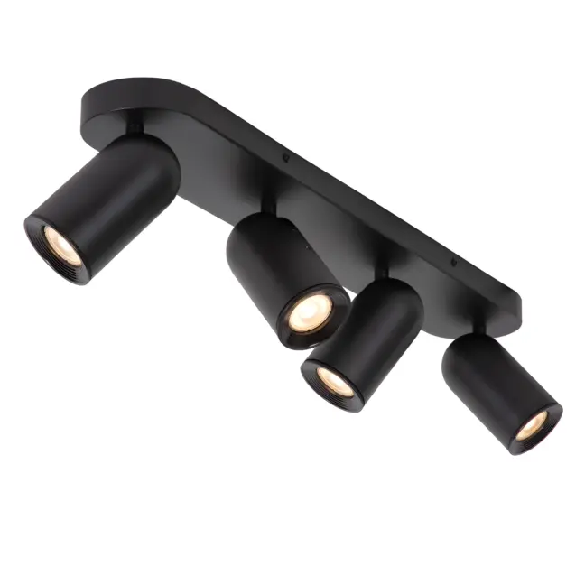 Lampa sufitowa Punch 4 w czarnym kolorze – reflektory na listwie