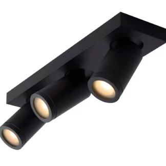 Lampa sufitowa Taylor 3 w czarnym kolorze z reflektorami do łazienki, klasa szczelności IP44