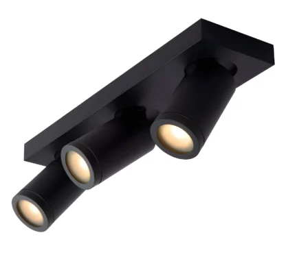 Lampa sufitowa Taylor 3 w czarnym kolorze z reflektorami do łazienki, klasa szczelności IP44