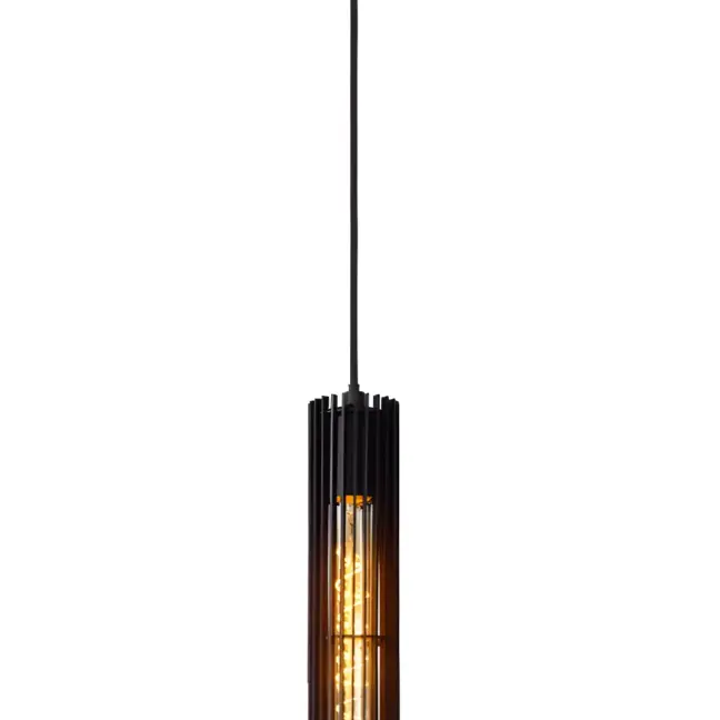 Dekoracyjna wisząca lampa tuba w kolorze czarnym Lionel