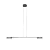 Wisząca lampa Vialto 2 w czarnym kolorze z płaskimi kloszami LED