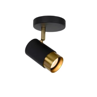 Regulowany reflektor sufitowy Floris w kolorze czarno-złotym