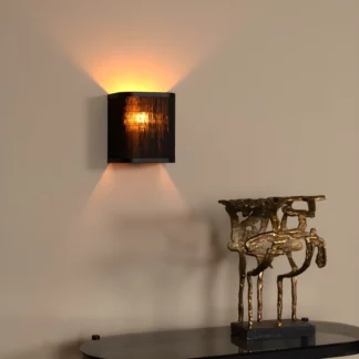 Kinkiet ścienny z czarnego bambusa Tagalog – matowy