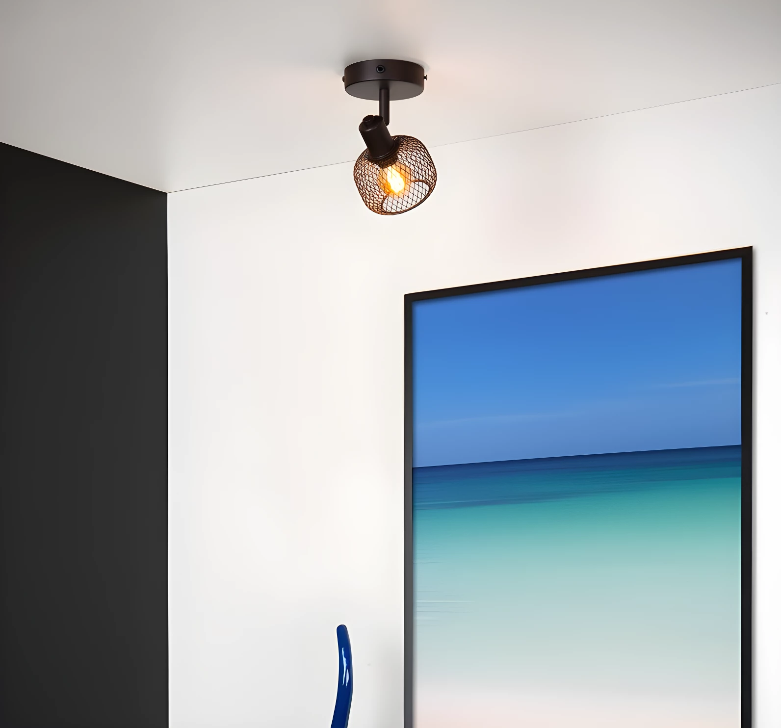 Reflektor Maren w czarnym, ażurowym drucianym stylu