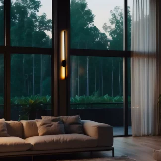 Kinkiet LED Flash w kolorze czarnym z wydłużoną listwą