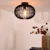 Plafon Reda 32 w kolorze czarnym z ażurowego metalu