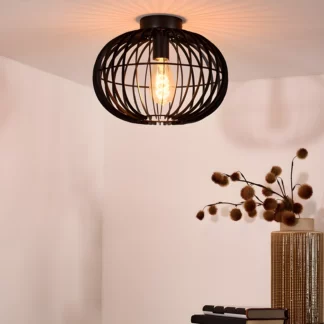 Plafon Reda 32 w kolorze czarnym z ażurowego metalu