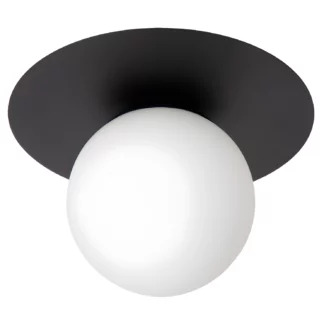Ozdobna czarna lampa sufitowa Tricia z kulistym kloszem