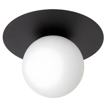 Ozdobna czarna lampa sufitowa Tricia z kulistym kloszem