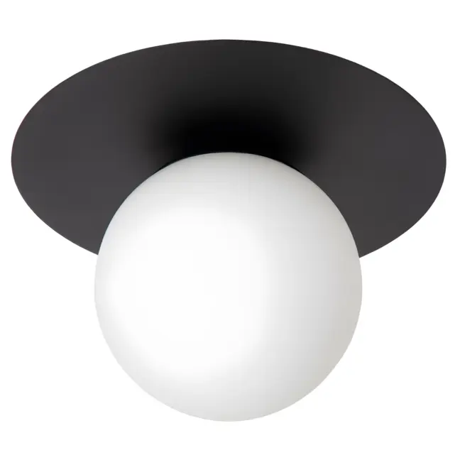 Ozdobna czarna lampa sufitowa Tricia z kulistym kloszem