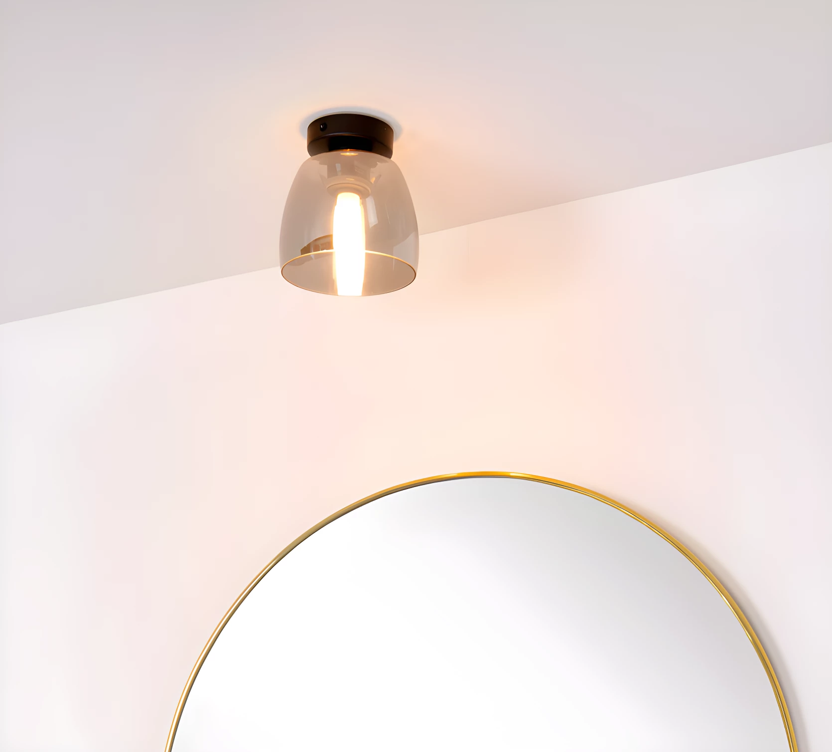 Plafon Tyler w kolorze czarnym z szarym szkłem i klasą szczelności IP44