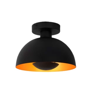 Nowoczesny czarny plafon Siemon z dekoracyjną kopułą
