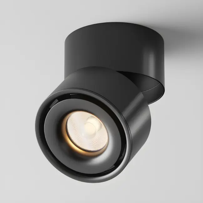 Reflektor sufitowy LED Yin w kolorze czarnym – regulowany kierunek światła