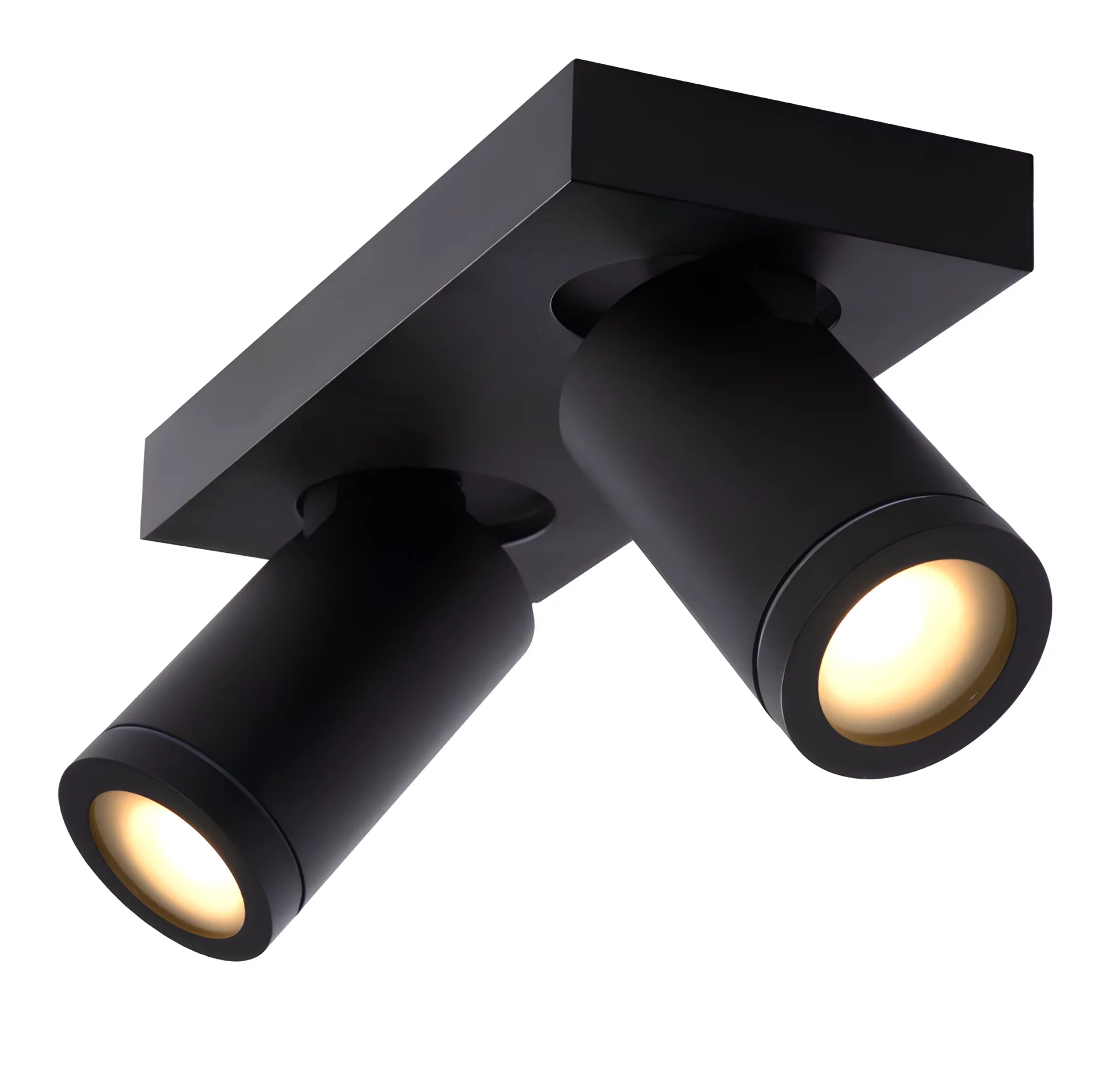 Czarna lampa punktowa Taylor 2 do łazienki z dwiema tubami i klasą szczelności IP44