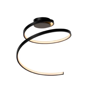 Żyrandol LED Maxence w kształcie spirali, kolor czarny