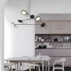 Designerski czarny żyrandol Vialto z dyskami LED 51W