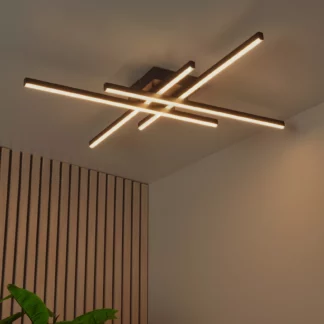 Nowoczesny sufitowy żyrandol LED Novak w kolorze czarnym z możliwością zmiany barwy światła