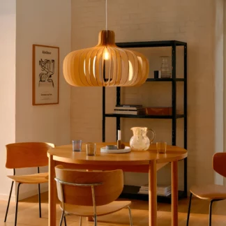 Wisząca lampa Hazo 65 cm z drewna w stylu skandynawskim