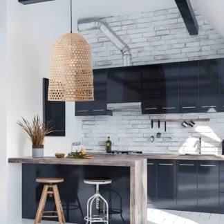 Wisząca lampa bambusowa Nayora w stylu boho – duży rozmiar