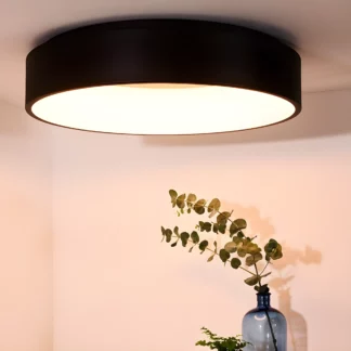 Talowe 60 – czarny plafon LED 42W do dużej sypialni