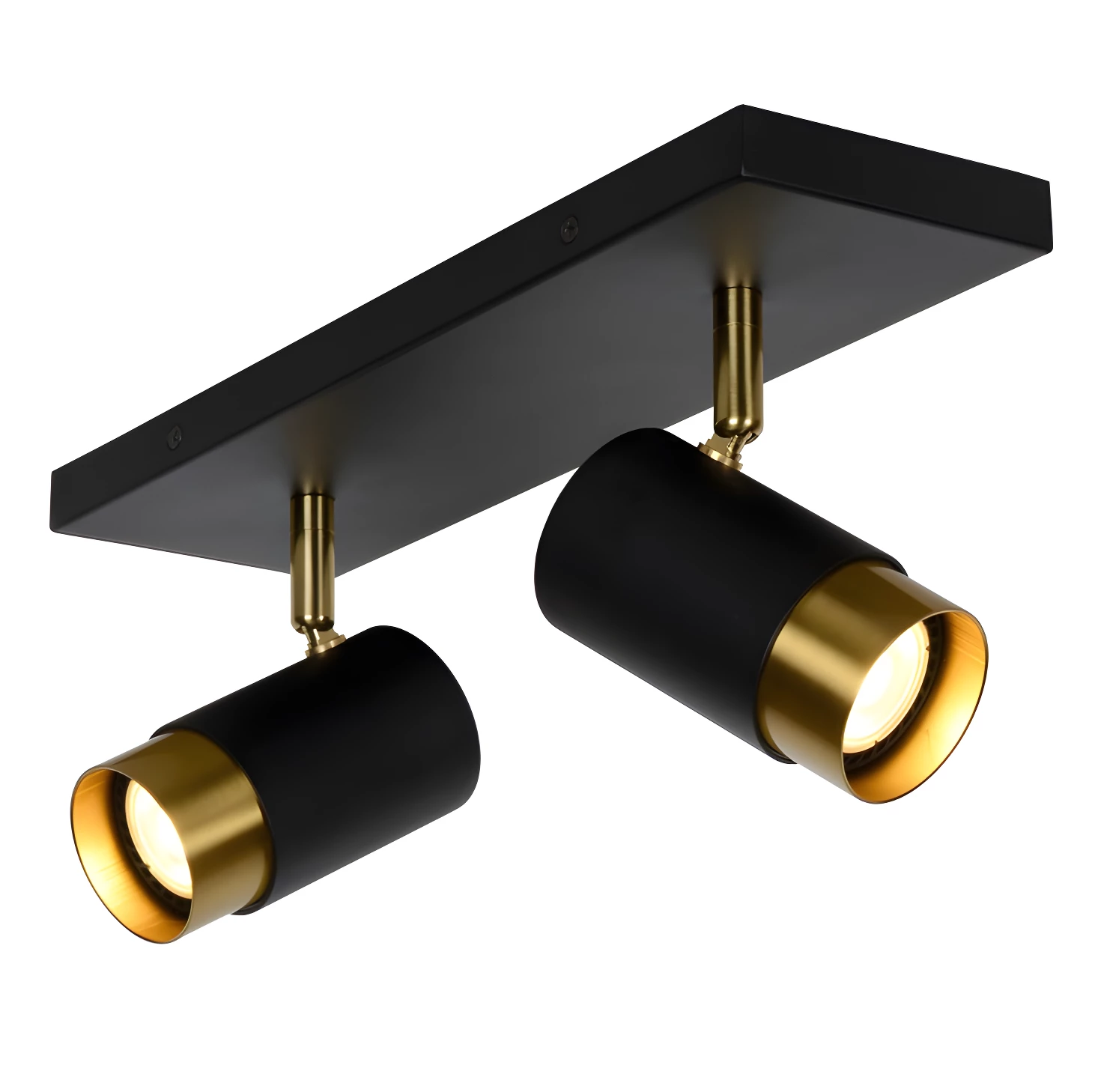 Podwójna lampa sufitowa Floris 2 w kolorze czarno-złotym