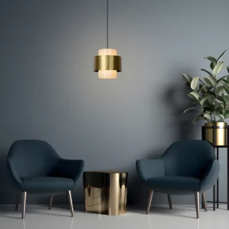 Stylowa lampa sufitowa Firmin 30 z mlecznym kloszem do oświetlenia stołu