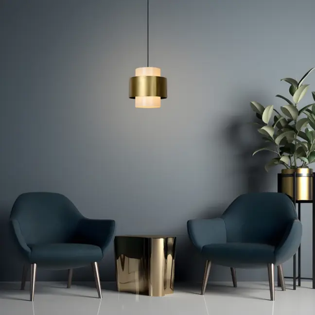 Stylowa lampa sufitowa Firmin 30 z mlecznym kloszem do oświetlenia stołu