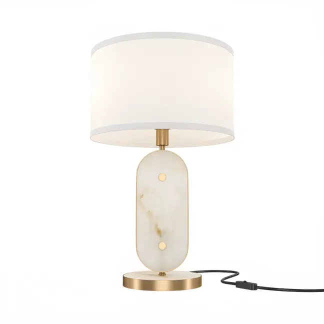 Marmo – stylowa lampa stołowa z marmuru w art deco ze złotymi detalami