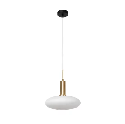 Stylowa lampa wisząca Singala w owalnym kształcie z opalowym kloszem