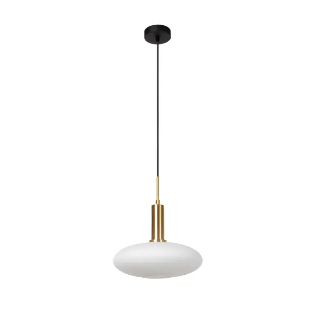 Stylowa lampa wisząca Singala w owalnym kształcie z opalowym kloszem