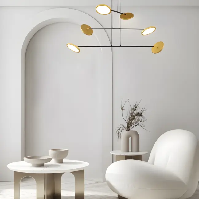 Nowoczesny żyrandol LED Vialto 51W do salonu w eleganckim stylu