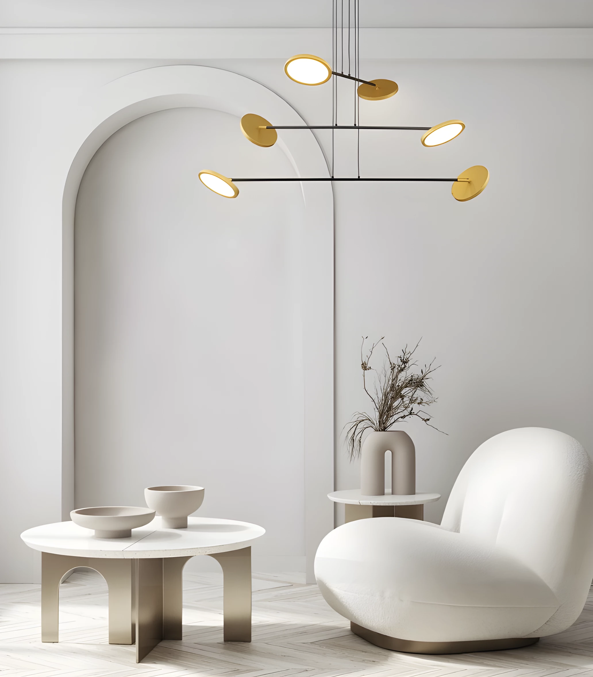 Nowoczesny żyrandol LED Vialto 51W do salonu w eleganckim stylu