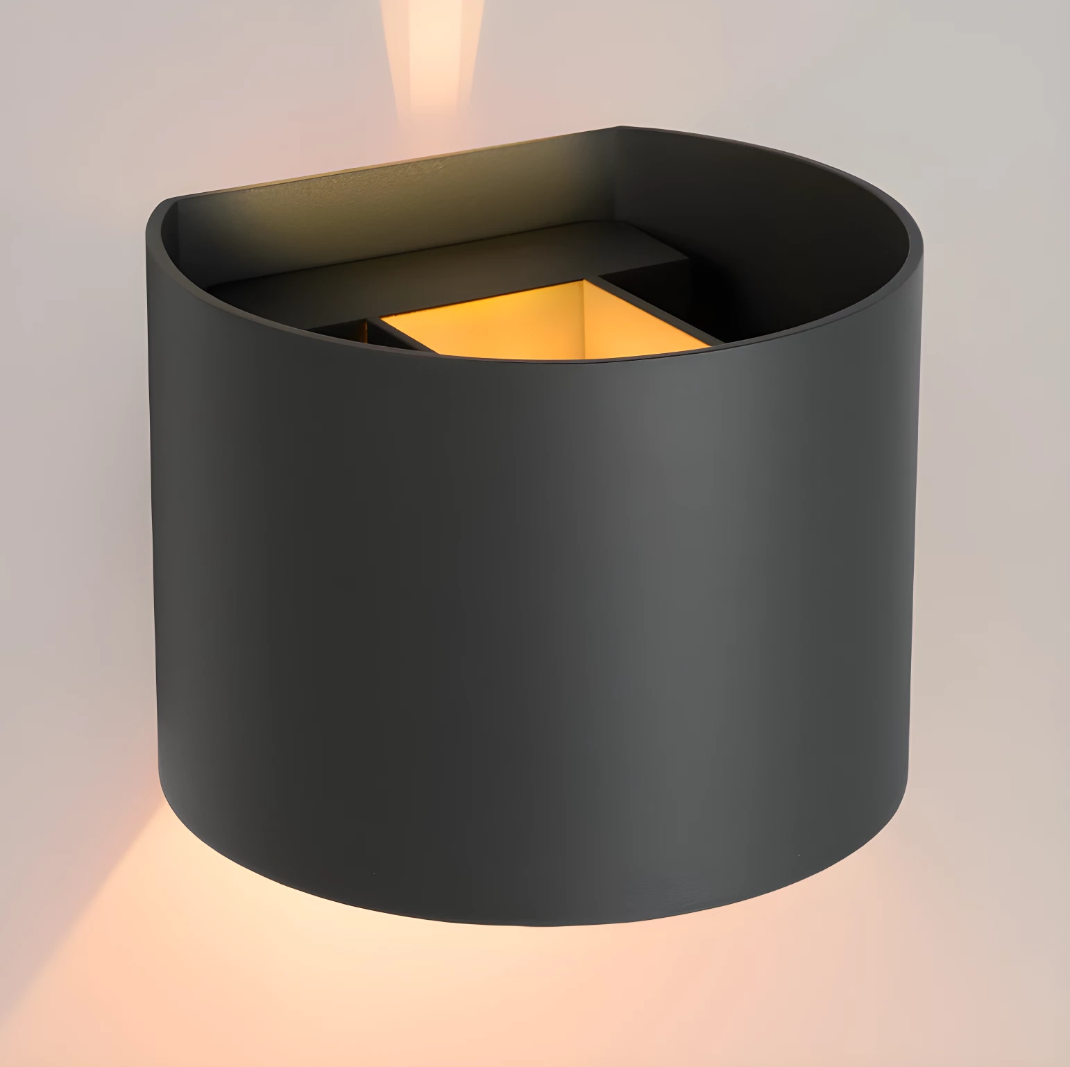 Dekoracyjny kinkiet XIO w kolorze grafitowym, o owalnym kształcie