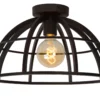Plafon sufitowy Dikra 40 w stylu industrialnym – czarny metal